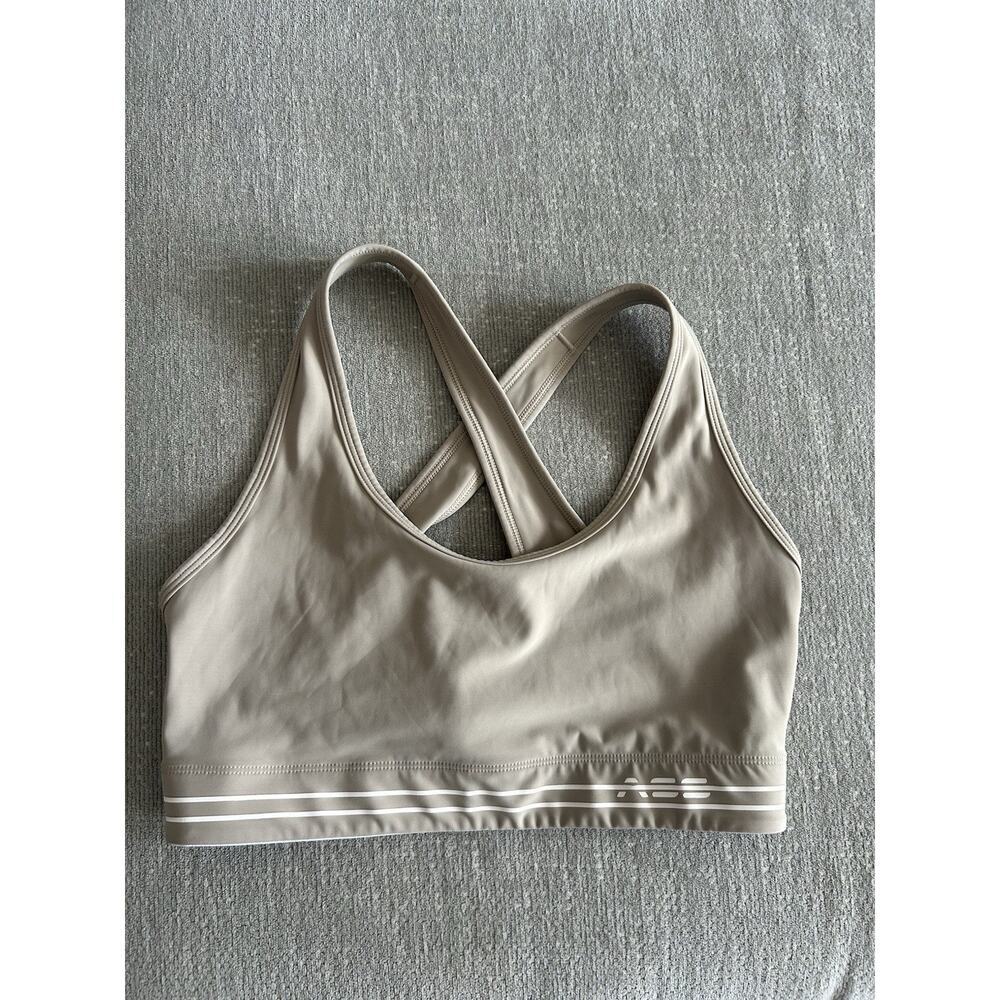 Adam Selman Beige Sports  Bra L Crossover Yoga Size L - Picture 2 of 6